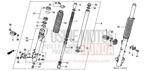 FOURCHETTE AVANT NX650J de 1988